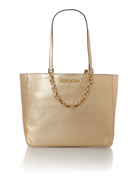 michael kors gold weave basket handbag|Michael Kors gold tote handbags.